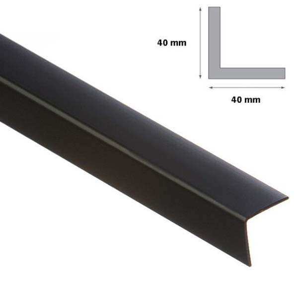 Black Plastic 2.5m Long PVC Corner 90 Degree Angle Trim 