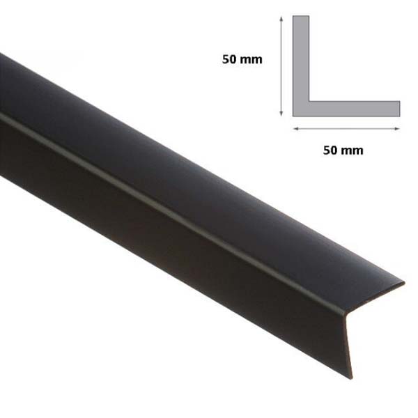 Black Plastic 2.5m Long PVC Corner 90 Degree Angle Trim 