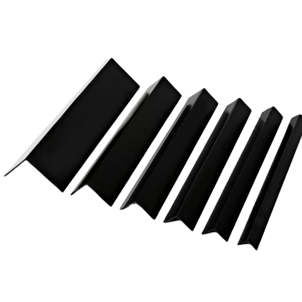 Black PVC Plastic Extruded Angle Wall Corner Protector Bandsaw Cut