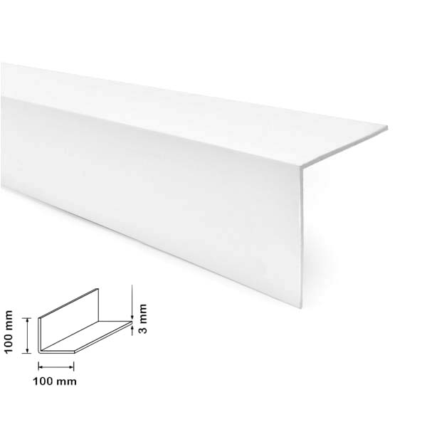 White Plastic 1m Long PVC Corner 90 Degree Angle Trim