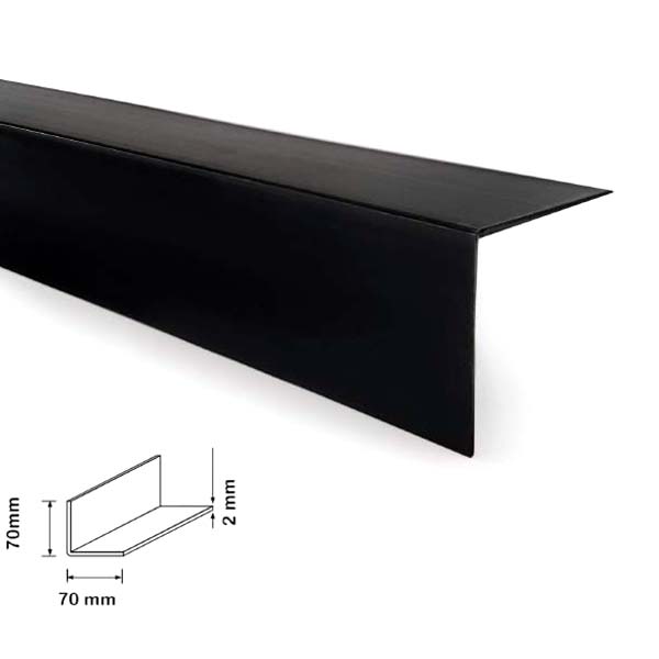 Black PVC 2.44m Long Plastic Corner 90 Degree Angle Trim