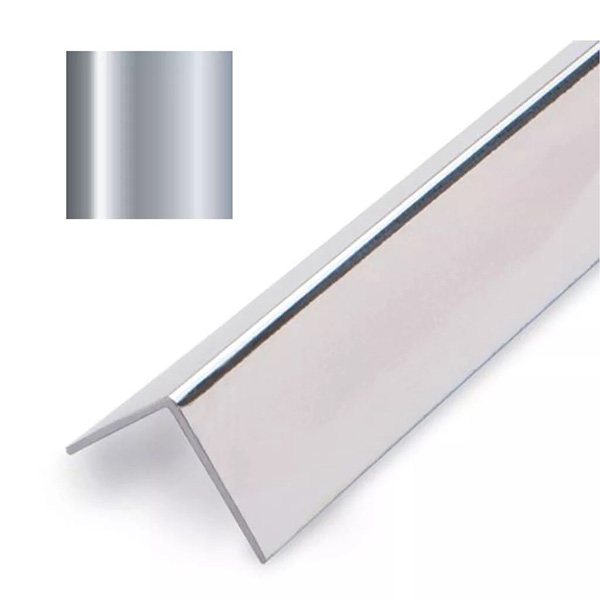 2.45m Long PVC Chrome Silver Effect  Internal Angle Wall Cladding Trim 