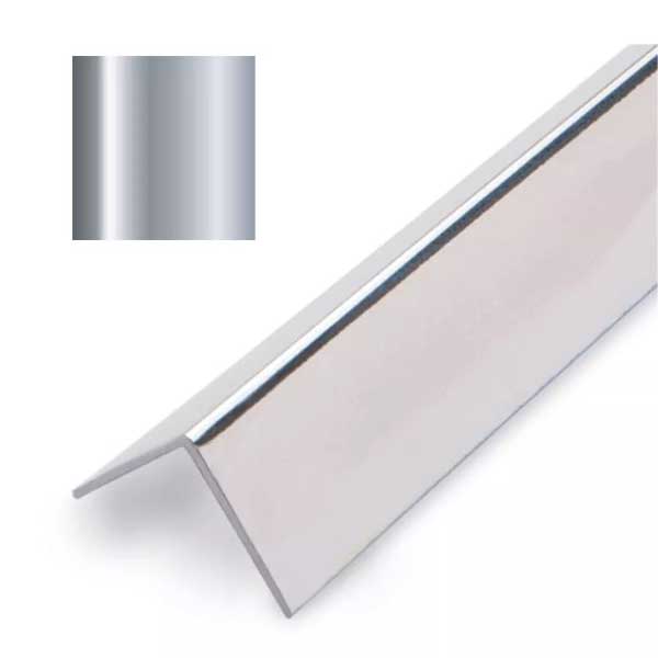 2.45m Long PVC Chrome Silver Effect  Internal Angle Wall Cladding Trim 