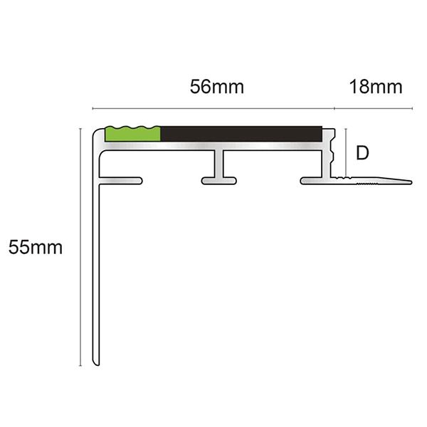 Aluminator Slimline Tile In Stair Nosing For 10mm Flooring