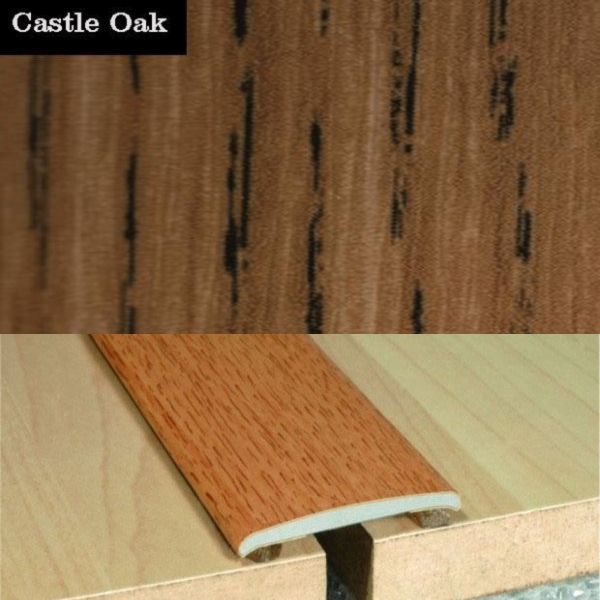 35mm Wide Flat Aluminium Wood Effect Door Threasholds Self Adhesive