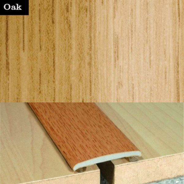 35mm Wide Flat Aluminium Wood Effect Door Threasholds Self Adhesive