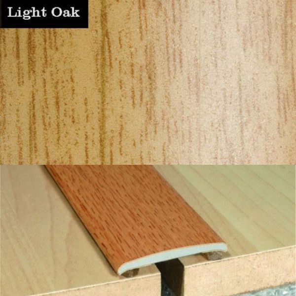 35mm Wide Flat Aluminium Wood Effect Door Threasholds Self Adhesive