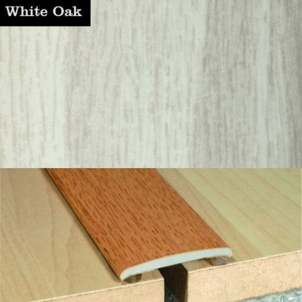 35mm Wide Flat Aluminium Wood Effect Door Threasholds Self Adhesive