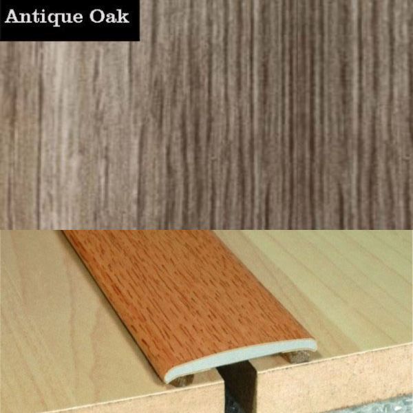 35mm Wide Flat Aluminium Wood Effect Door Threasholds Self Adhesive