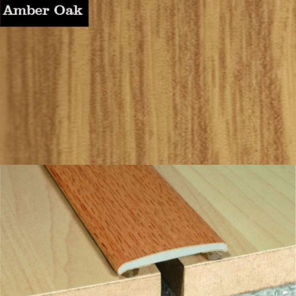 35mm Wide Flat Aluminium Wood Effect Door Threasholds Self Adhesive