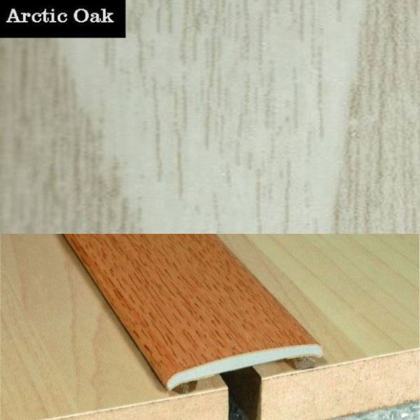 35mm Wide Flat Aluminium Wood Effect Door Threasholds Self Adhesive