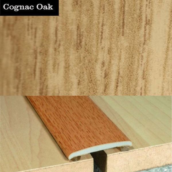 35mm Wide Flat Aluminium Wood Effect Door Threasholds Self Adhesive