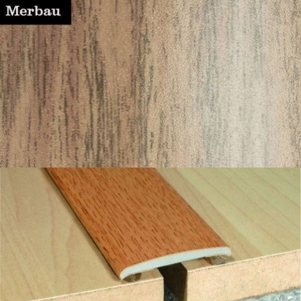 35mm Wide Flat Aluminium Wood Effect Door Threasholds Self Adhesive