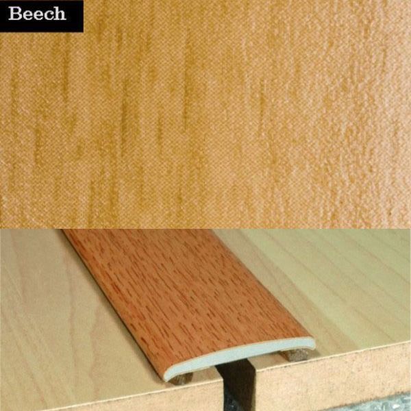 35mm Wide Flat Aluminium Wood Effect Door Threasholds Self Adhesive