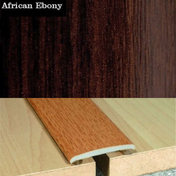 35mm Wide Flat Aluminium Wood Effect Door Threasholds Self Adhesive