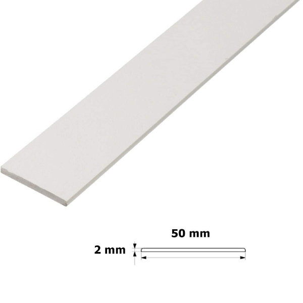 Flat BAR Trim Door Window Architrave White PVC Cover Strip