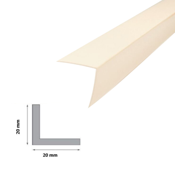 Ivory 1m Long Plastic PVC Corner 90 Degree Angle Trim With 1m Length 