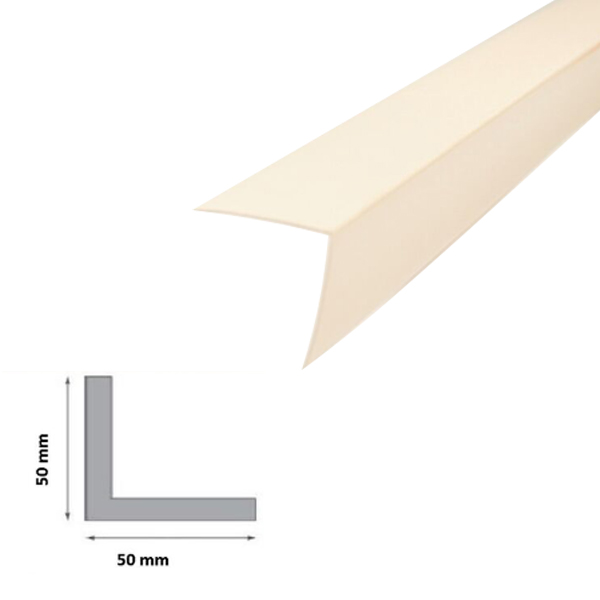 Ivory 1m Long Plastic PVC Corner 90 Degree Angle Trim With 1m Length 