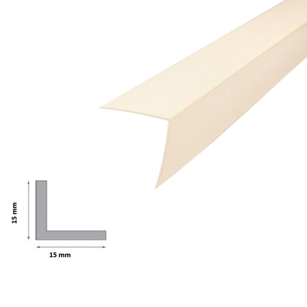 Ivory 1m Long Plastic PVC Corner 90 Degree Angle Trim With 1m Length 