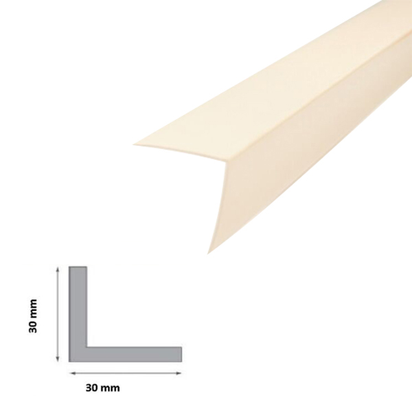 Ivory 1m Long Plastic PVC Corner 90 Degree Angle Trim With 1m Length 