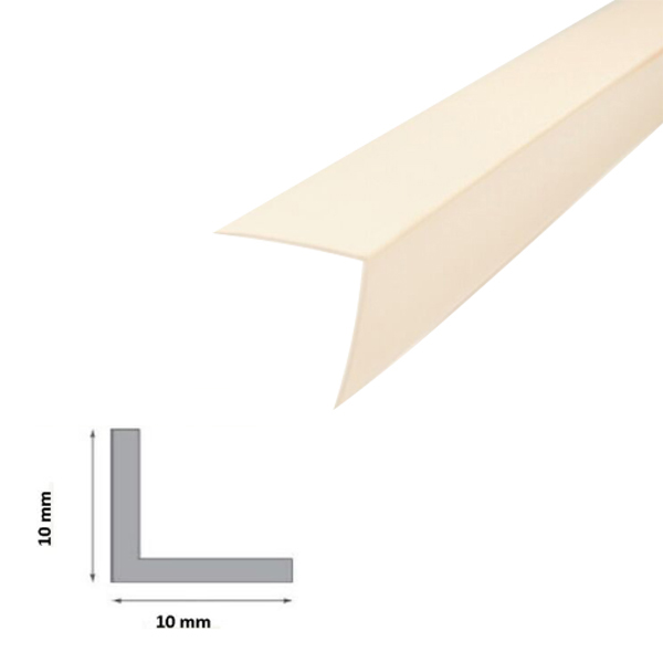 Ivory 1m Long Plastic PVC Corner 90 Degree Angle Trim With 1m Length 