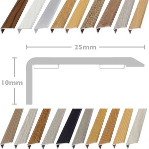 L or Edge Nosing 25mm Plate Stick Down Laminate, Vinyl & Tile Threshold Door Bars Profile Edge Strip 