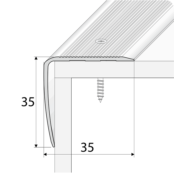 35mm x 35mm Non Slip Aluminum Stairs Nosing For Edges Protection