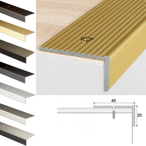 Non Slip Anodised Aluminium Stair Edge Nosing Trim