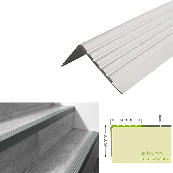 40mm x 40mm Non Slip Stair Nosing Bullnose Stair Nosing Rubber Angle Step Edge