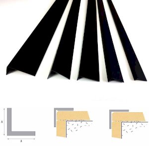 1m Unequal Black Plastic PVC Corner 90 Degree Angle Trim