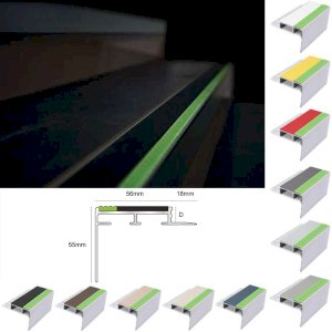 12.5mm Aluminator Tile-In Stair Nosing Flooring with PVC Insert