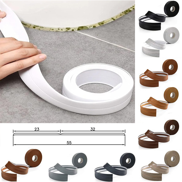 15m Long PVC Flexible Skirting Board Strip Self Adhesive For Floor Wall Joint