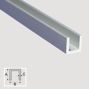 1m Aluminum Anodised C Profile Equal-Sided Channel C Shape Section Bar