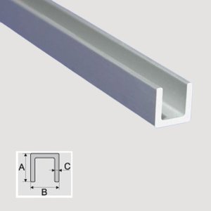 1m Aluminum Anodised Channel C Shape Equal-Sided Section Bar