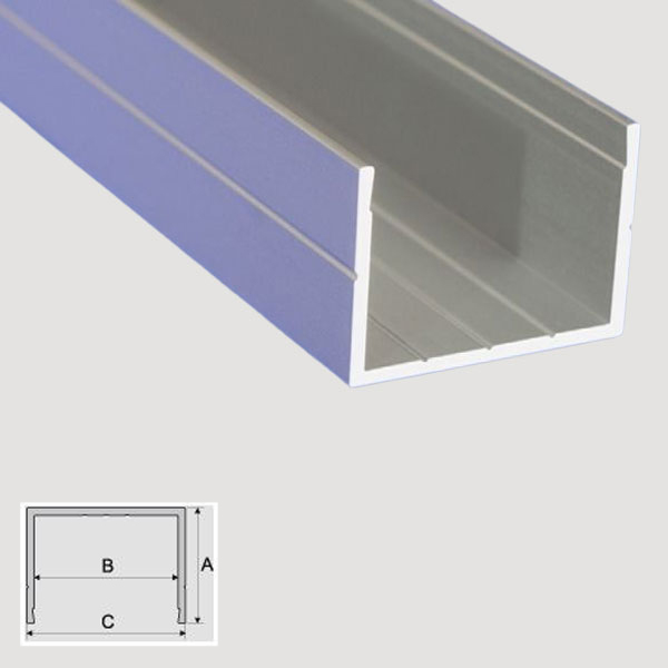 1m Aluminum Anodised Channel C Shape Section Grooved Bar