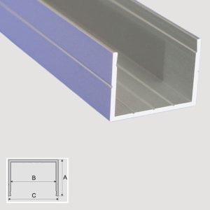 1m Aluminum Anodised Channel C Shape Section Grooved Bar