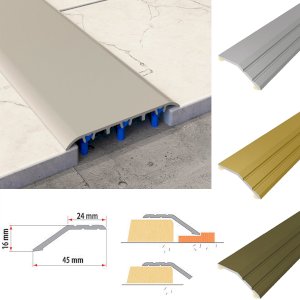 1m Anodised Aluminium Door Floor Bar Edge Trim Threshold Ramp Self Adhesive