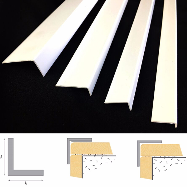 1m Long Unequal White Plastic Pvc Corner 90 Degree Angle Trim