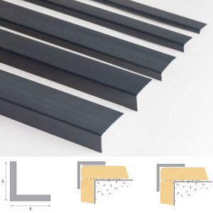 1m Unequal Anthracite Plastic Pvc Corner 90 Degree Angle Trim