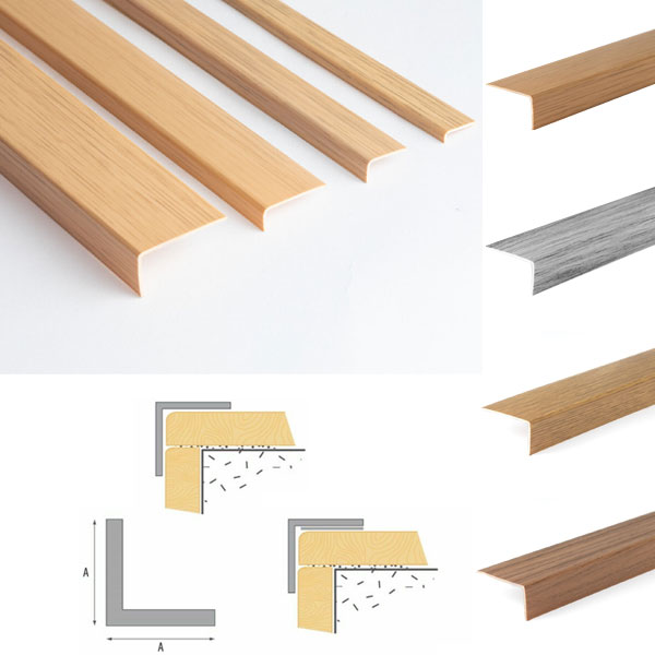 1m Unequal Wood Effect Plastic PVC Corner 90 Degree Angle Trim