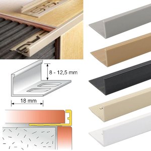 2.5m Long PVC Straight Edge L Shaped Tile Trim