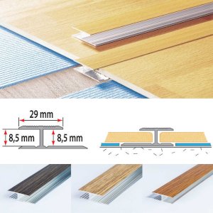 29mm Wide Aluminium Wood Effect Door Floor Bar Trim Threshold Laminate Connector 