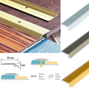 30mm Anodised Aluminium Door Floor Bar Edge Trim Threshold Ramp