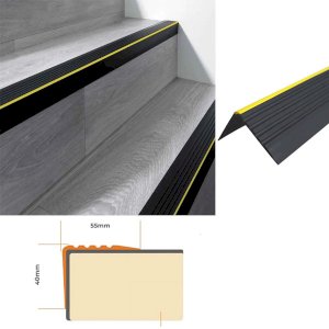 55mm x 40mm Flexible PVC Bullnose Stair Nosing Anti Slip