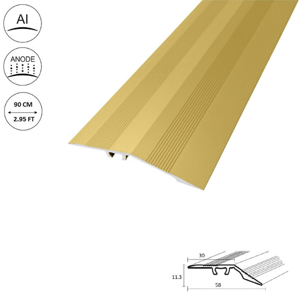  58mm Aluminium Door Bars Threshold Strip Transition Trim Laminate Tiles Ramp