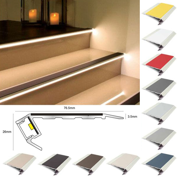 76.5mm x 26mm Stair Nosing Vision Light Down With PVC Insert