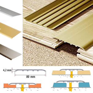 80mm Wide Aluminium Door Bars Threshold Carpet Cover