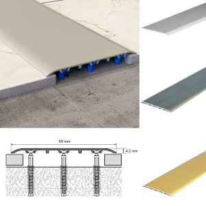 80mm Push In Profile Cover Aluminium Door Bars Threshold