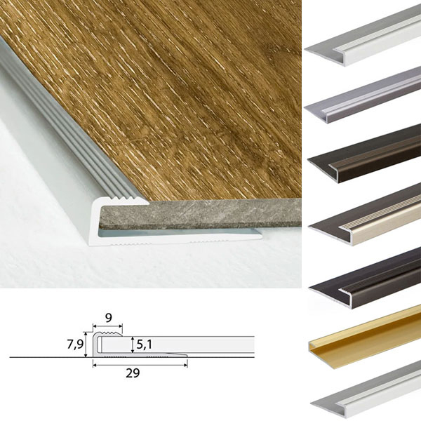 9mm Aluminium Carpet Edge Ending Profile Cover Strip Floor Trim