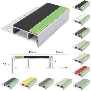 Aluminator Tile-In Stair Nosing For 10mm Flooring With PVC Insert